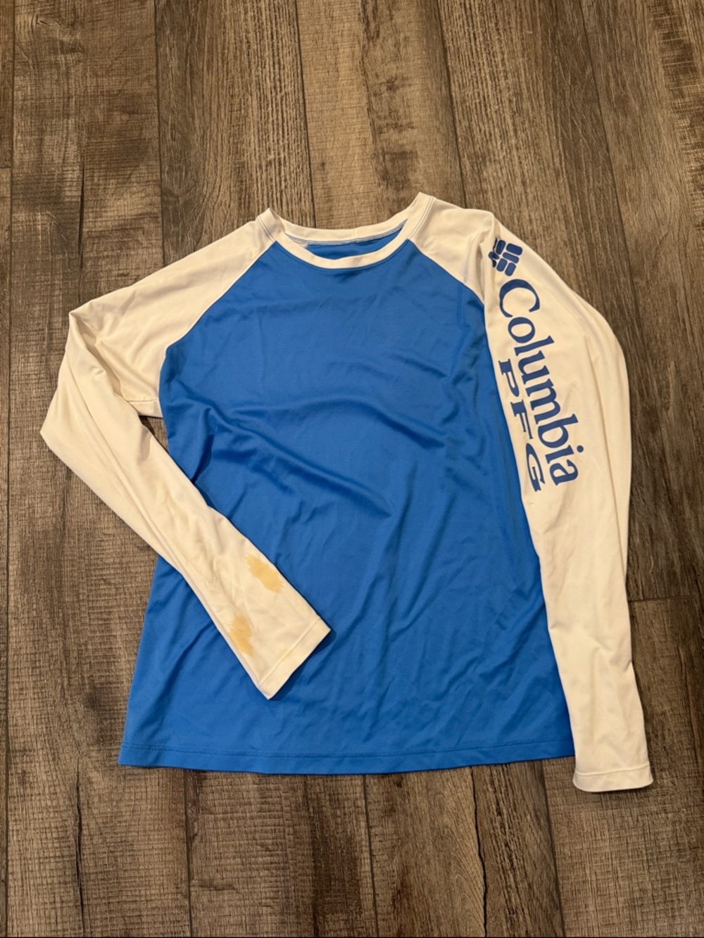 Columbia PFG Omni-Shade FishingBlue & White Long Sleeve Tee